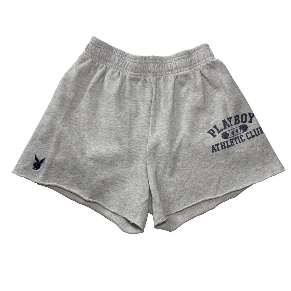 Playboy X PacSun Shorts Gray XXL Athletic Club Logo Bunny Raw Hem Shorts Size XS